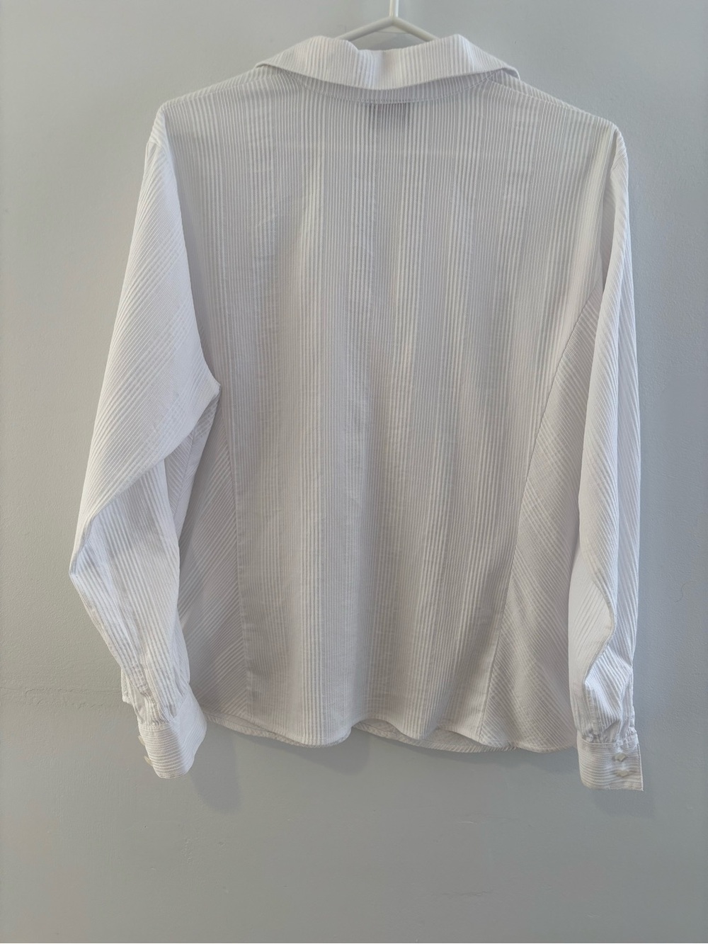 Talbots White Ribbed Button-Front Shirt - Picture 2 of 8